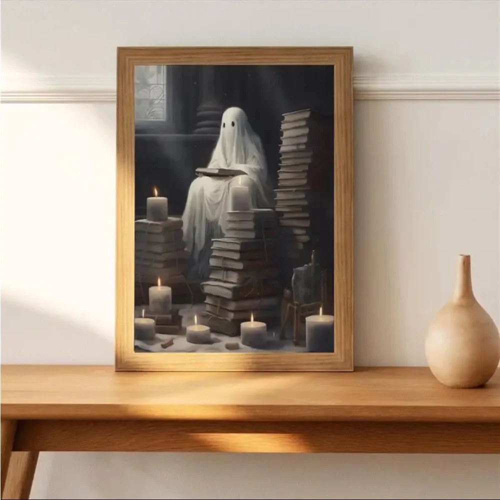 Canvas Poster Printed Painting The‎ Ghost Reading By The Window Unframed 40x60cm